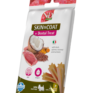 TREAT N&D QUINOA DOG SKIN & COAT DUCK ADULT MINI 60gms