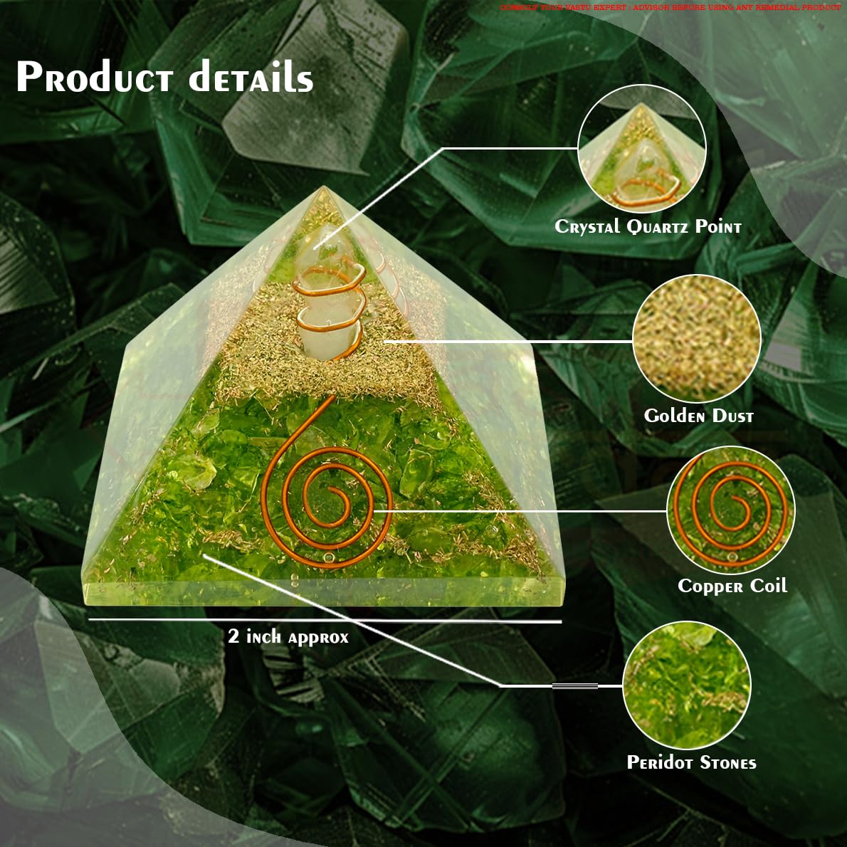 Peridot Vastu Pyramid for ABUNDANCE AND EMOTIONAL HEALING - Image 2