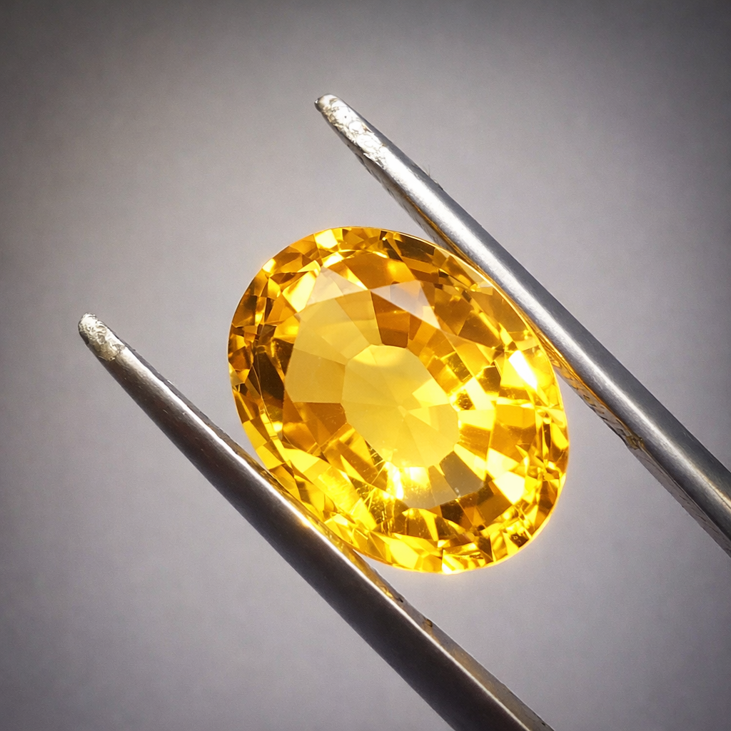 Yellow Sapphire (Pukhraj)- 8.77 Carats (Ceylon)