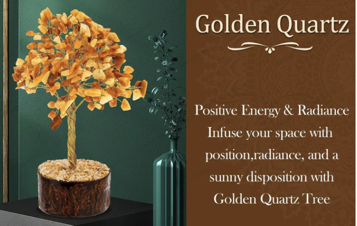 Golden Quartz Crystal Tree - Image 3