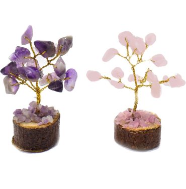 A Beauty Blend- Amethyst and Rose Quartz Crystal Tree combo