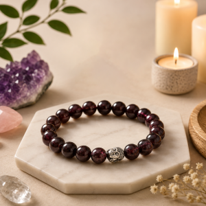 Garnet Bracelet For Grounding