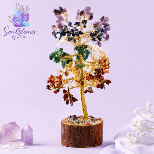 7 Chakra Tree – Wood Base
