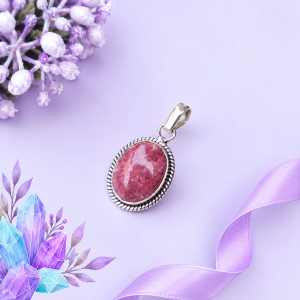 Thulite Pure Silver Pendants
