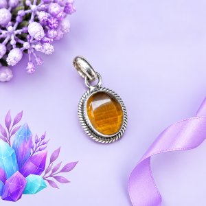 Tiger Eye Pure Silver Pendants