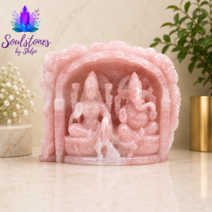 Rose Quartz Laxmi Ganesh Idol