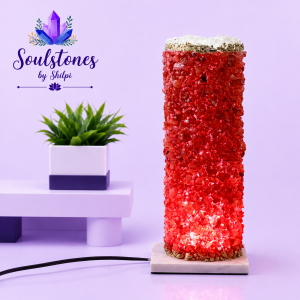 Red Quartz Crystal Lamp