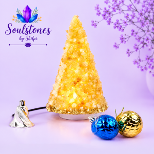 Yellow Aventurine Crystal Christmas Tree Lamp