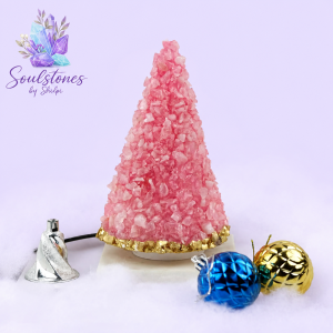 Rose Quartz Crystal Christmas Tree Lamp