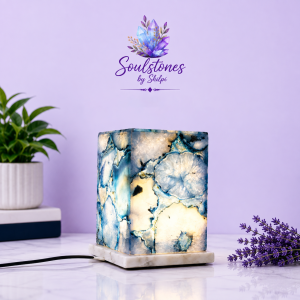 Blue Onyx Crystal Lamp