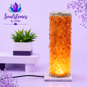 Orange Quartz Crystal Lamp