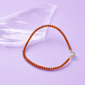 Red Carnelian Faceted Beads Anklet (3MM)