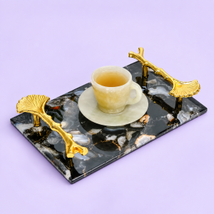Black Sulemani Crystal Serving Tray