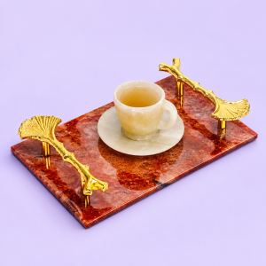 Red Quartz Crystal Serving Tray