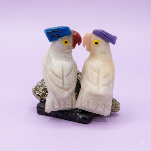 Dolomite Parrots on Pyrite