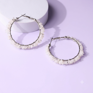 Moonstone Chips Huggie Hoops Earring