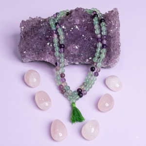 Rainbow Fluorite Round Mala 108 Beads