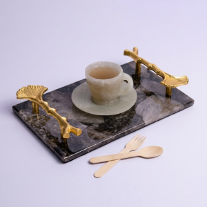 Dark Smoky Quartz Crystal Serving Tray